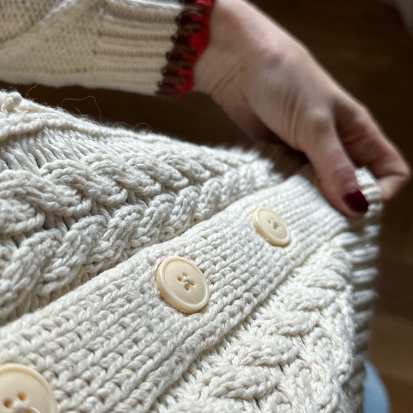 Trovata Cream Cable Knit Cardigan - Picture 6 of 8